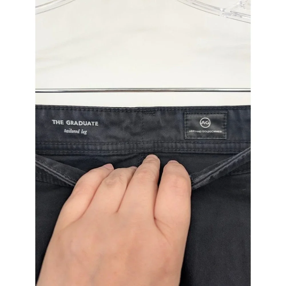 AG Adriano Goldschmied The Graduate Tailored Straight Pants Black Men's 40x32